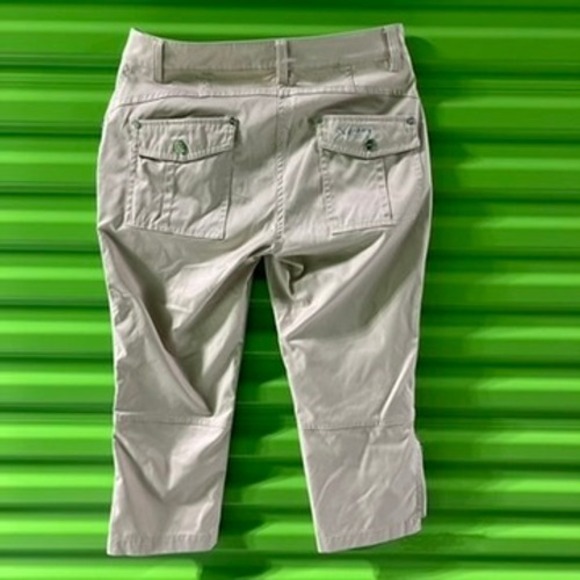 Daily Sports XDS Khaki Cropped Cargo Pants Womens 6 Tan Capri Utility Ankle Zip - Picture 11 of 16